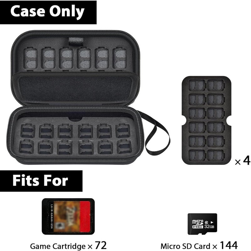 GWCASE for Switch Game Card Case for Nintendo 72 Game Cards & 144 Micro SD SDXC SDHC TF Cards, Large Capacity Protective Case Organizer for Switch 2/for OLED/Lite Console Memory Card- Box Only - Image 2